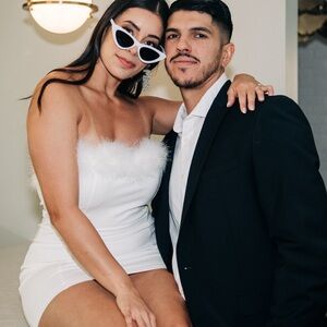 BRIDAL: Mini white feather dress